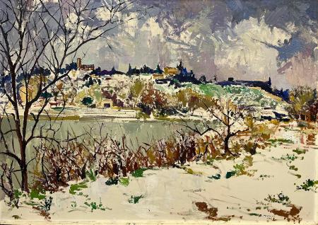 Art work by Rodolfo Marma Nevicata a Bellariva (Firenze) - oil canvas 